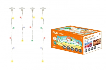 TDM ELECTRIC SQ0361-0023 Гирлянда новогодняя "Бахрома" 2,5х0,6 м, RGB, наружное использование, IP44, TDM